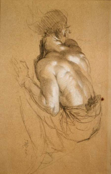 Crouching Man, study for 'The Triumph of Wellington' van James Ward