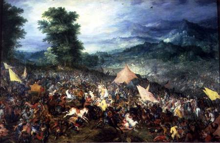 The Battle of Arbelles, or the Battle of Issus van Jan Brueghel de oude