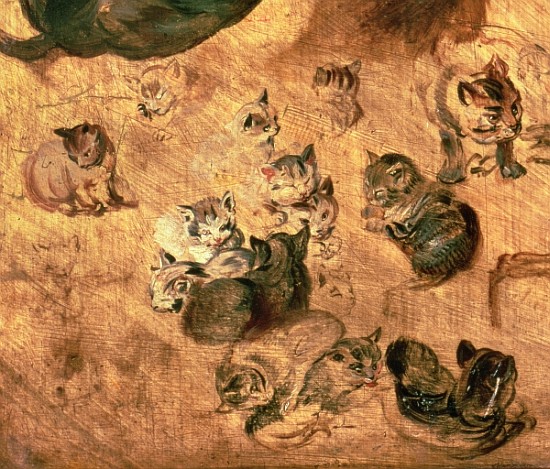 Study of cats, 1616 (detail of 65879) van Jan Brueghel de oude