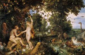 Adam  en Eve in het paradijs - Jan Brueghel d. J.
