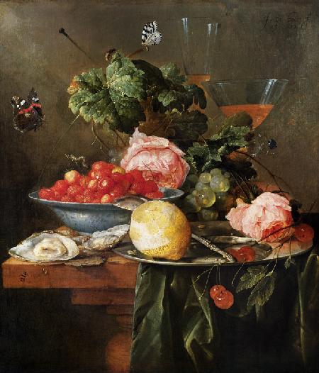 Fruit stilleven met vlinder Jan Davidsz de Heem 