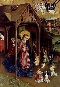 Maria und Engel, das Christkind anbetend, Tafel vom Marienfelder Altar van Jan Koerbecke