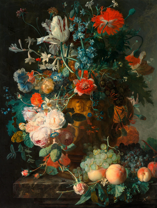 Stillleben mit Früchten und Blumen van Jan van Huysum