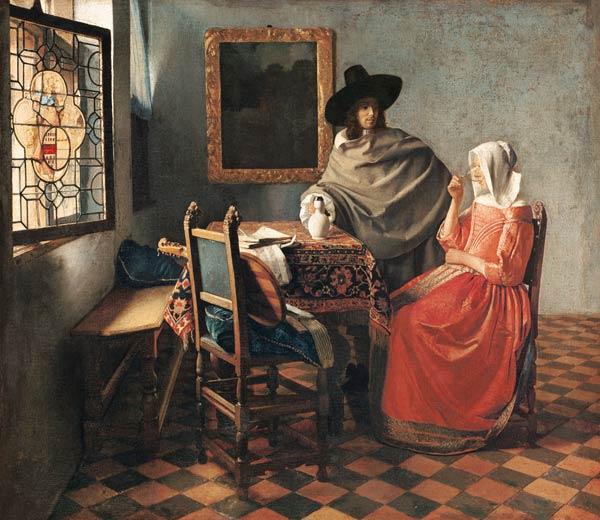 Het glas wijn  - Johannes Vermeer 