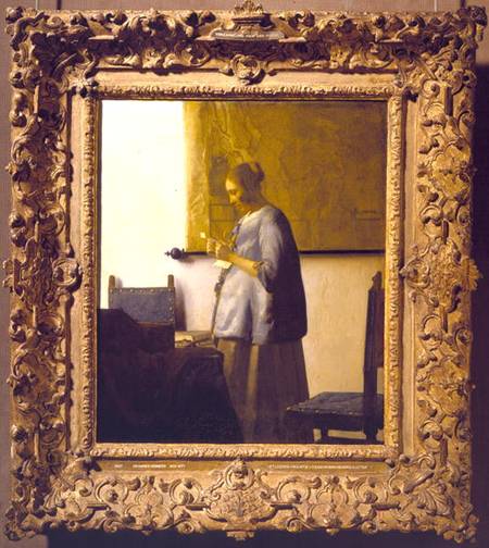 Woman Reading a Letter - Jan Vermeer van Delft Als reproductie