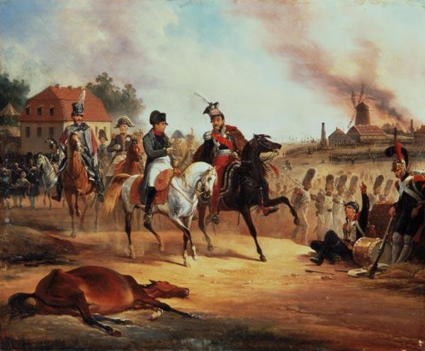 Napoleon and Prince Joseph Poniatowski at the Battle of Leipzig, 19th October 1813