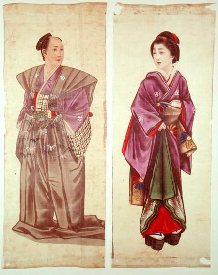 Two Japanese Figures van Japanese School