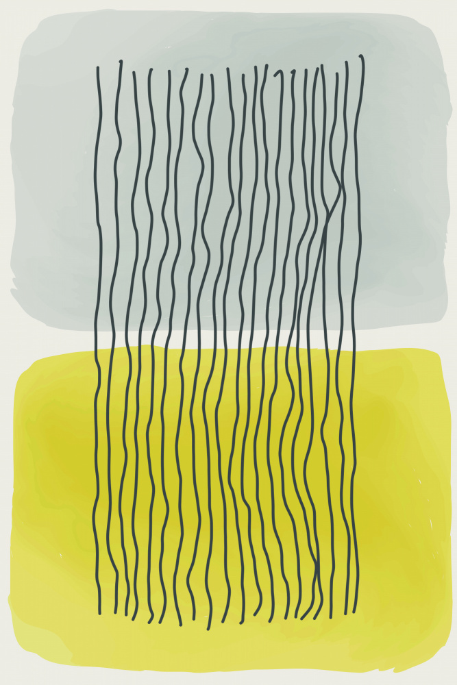 Yellow Watercolor Shapes Series #2 van jay stanley