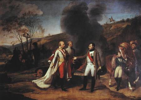 Meeting between Napoleon I (1769-1821) and Francis I (1768-1835) after the Battle of Austerlitz van Jean-Antoine Gros