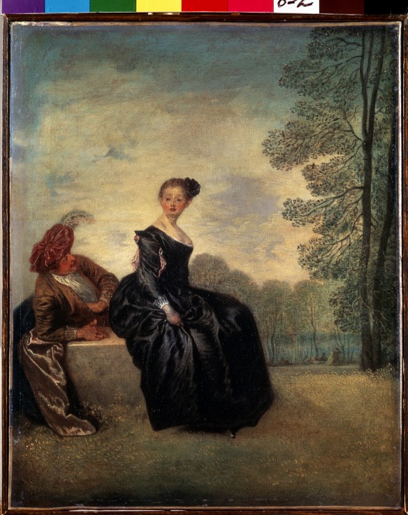 A capricious Woman (La Boudeuse) van Jean Antoine Watteau