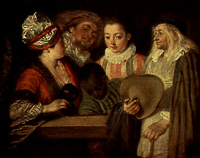 Schauspieler der französischen Komödie, van Jean-Antoine Watteau