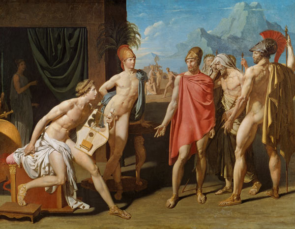 Achill empfängt die Abgesandten Agamemnons van Jean Auguste Dominique Ingres