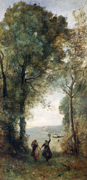 Reminiscence of the Beach of Naples van Jean-Babtiste-Camille Corot