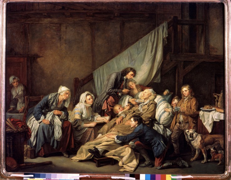 Filial Piety (The Paralytic) van Jean Baptiste Greuze