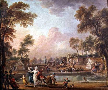 The Charge of the Prince of Lambesc (1751-1825) in the Tuileries Gardens van Jean-Baptiste Lallemand