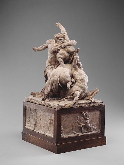 Hercules Fighting Two Centaurs van Jean-Baptiste Stouf