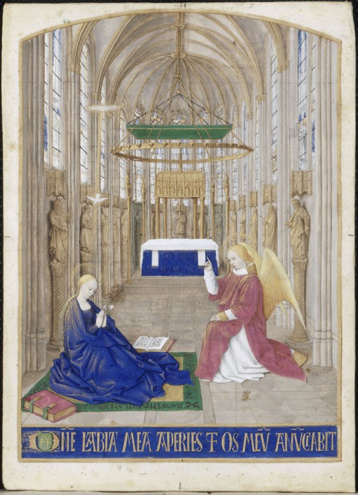 The Annunciation (Hours of Étienne Chevalier) van Jean Fouquet