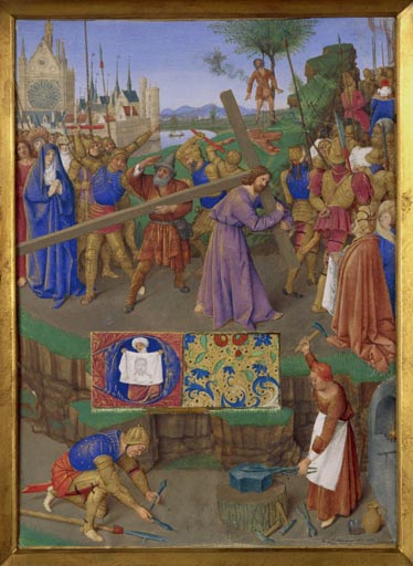 Die Kreuztragung Christi van Jean Fouquet