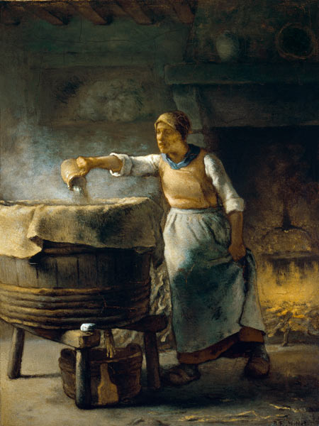 Die Waschfrau. van Jean-François Millet