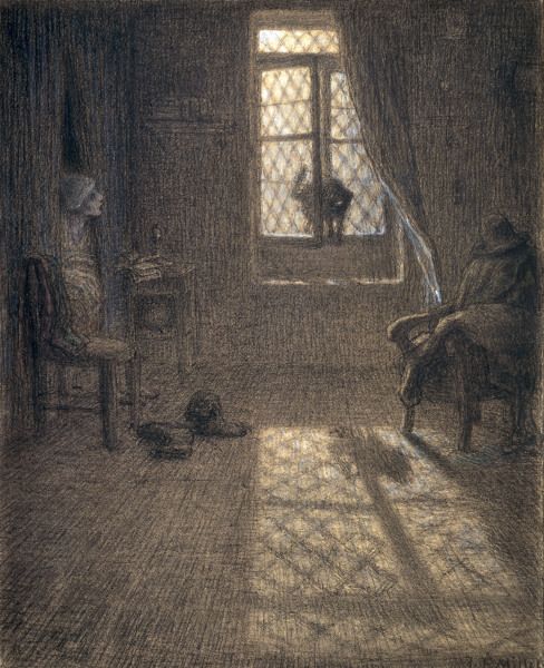 J.Millet, Cat at the Window, c.1857- 58. van Jean-François Millet