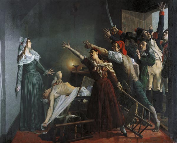 The Assassination of Marat, 1886 (oil on canvas) van Jean Joseph Weerts