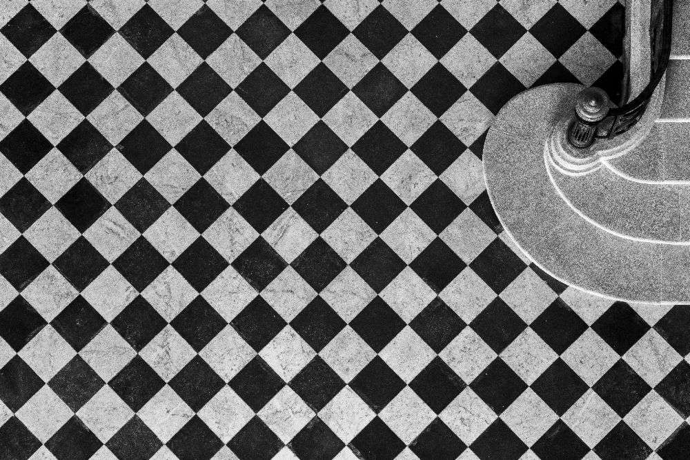 Chessboard staircase van Jean-Louis VIRETTI