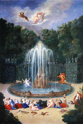 The Groves of Versailles. View of the Star or Mountain of Water with Alph persuing Arethusa (oil on van Jean the Younger Cotelle