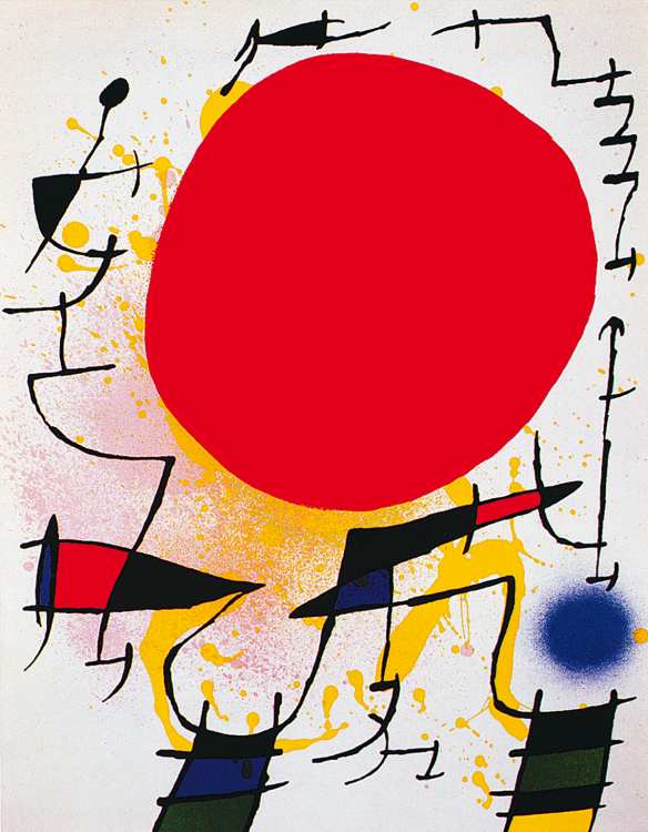 Le soleil rouge  - (JM-793) van Joan Miró