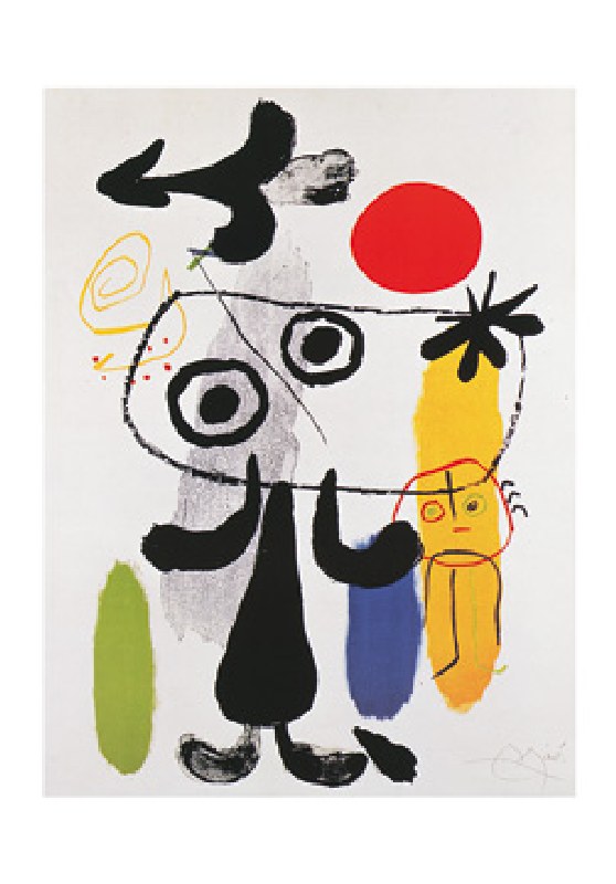 Afbeelding Joan Miró - Figuur tegen de rode zon II  - (JM-853) 