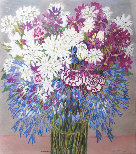 Agapantha,Chrysanthemums and Carnations van Joan  Thewsey