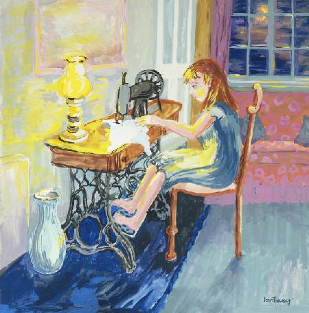 Girl Sewing