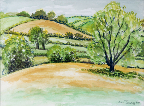 Suffolk Landscape, view from Dalham Church van Joan  Thewsey