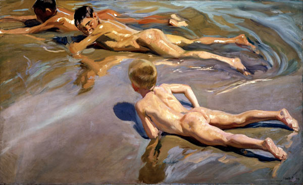 Naakte jongens op het strand van Joaquin Sorolla