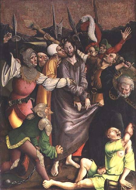 Christ arrested in the Garden of Gethsemane (panel) van Jörg Breu