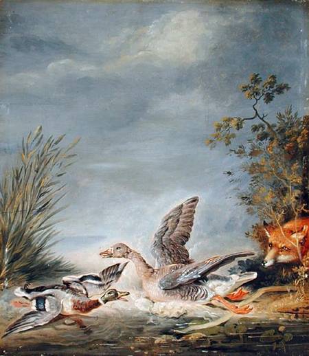 Fox and Waterfowl van Joh. Friedrich August Tischbein