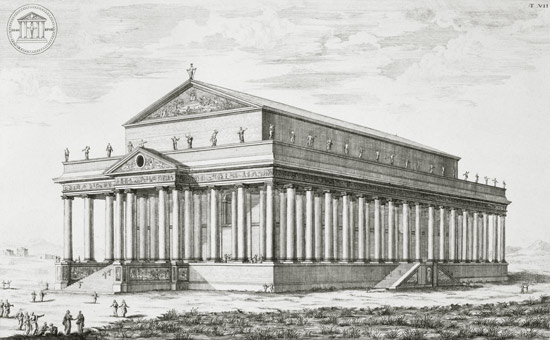 The Temple of Diana at Ephesus, Turkey, from 'Entwurf einer historischen Architektur' van Johann Bernhard Fischer von Erlach