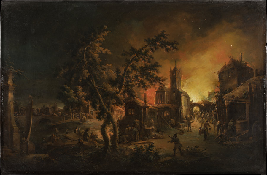 Conflagration at Night van Johann Georg Trautmann
