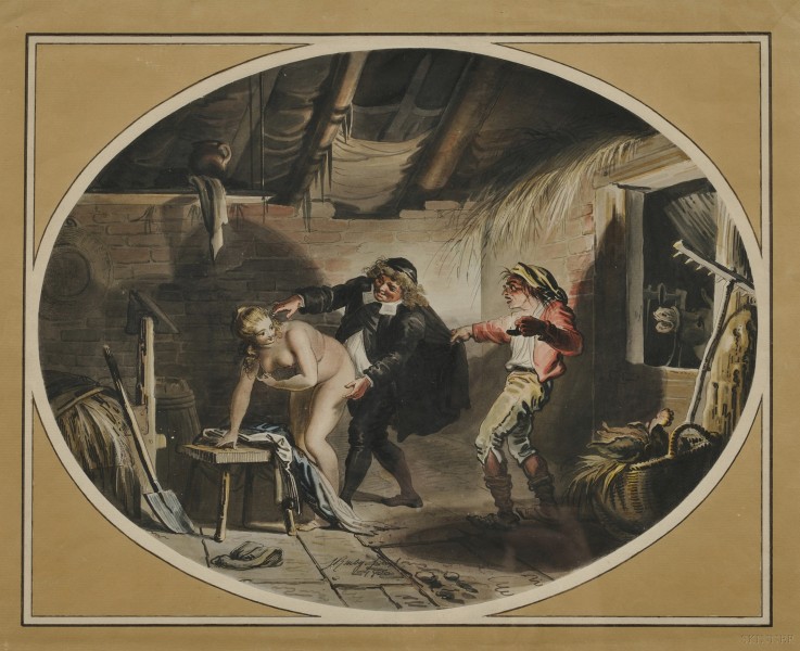 La Jument du compère Pierre (after the poem by Jean de La Fontaine) van Johann Heinrich Ramberg