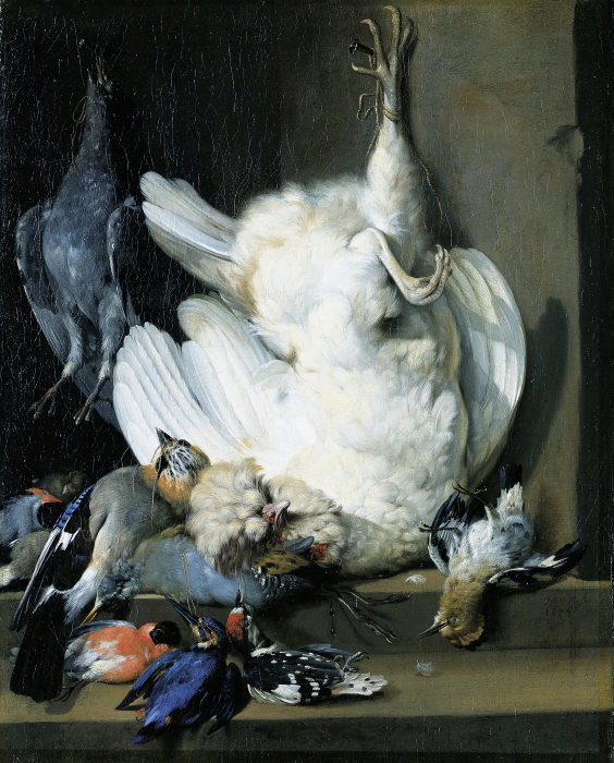 Still Life with Dead Poultry van Johann Heinrich Roos