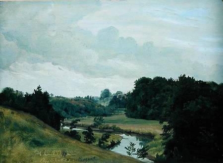 The River Alster at Poppenbuttel in the Morning van Johann Herman Carmiencke