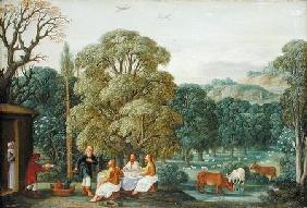 Abraham entertaining the Three Angels