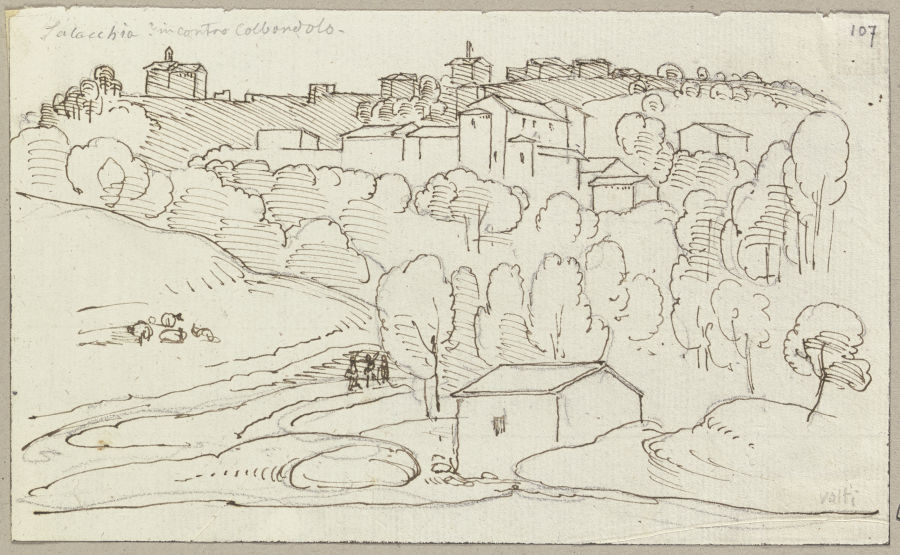View on Colbordolo van Johann Ramboux