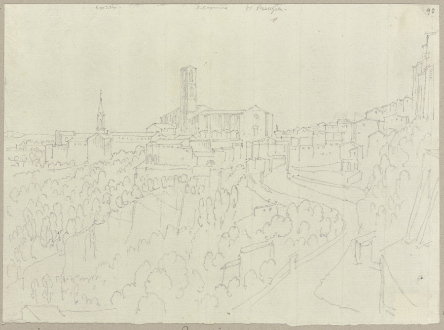 View on Perugia van Johann Ramboux