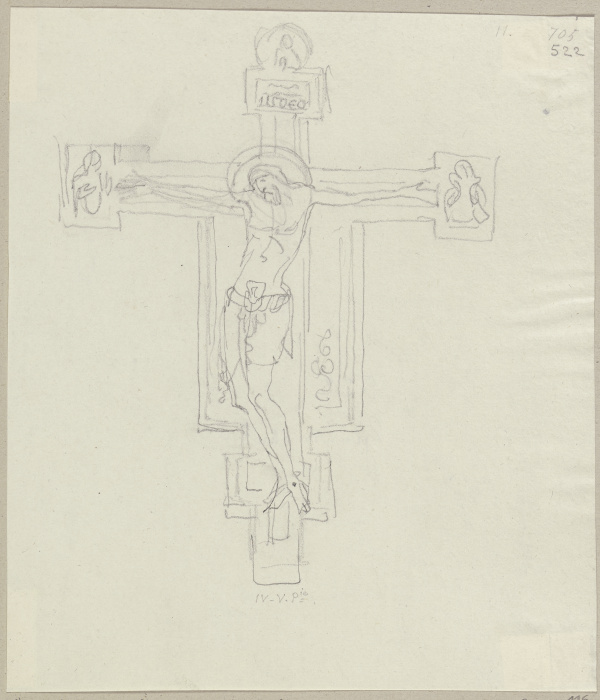 Kruzifix auf Holz im Sprachzimmer der Nonnen von San Gimignano, halb lebensgroß van Johann Ramboux