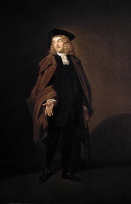 Portrait of John Moody (c.1712-1821) as Father Foigard in the Beaux Stratagem van Johann Zoffany