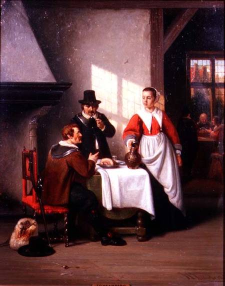 A Tavern Interior (panel) van Johannes Christoffel Vaarberg