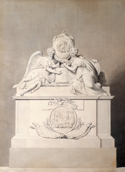 Design for the Monument to Captains Harvey and Hutt in Westminster Abbey van John Bacon