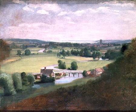 The Valley of the Stour with Dedham in the Distance van John Constable