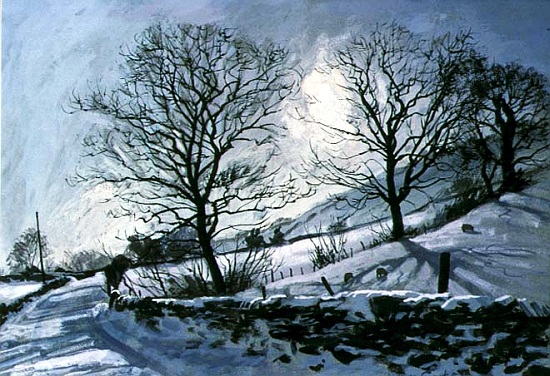 Winter Afternoon in Dentdale, 1991 van John  Cooke