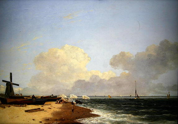 Yarmouth Beach, looking North - Morning (oil on canvas) van John Crome